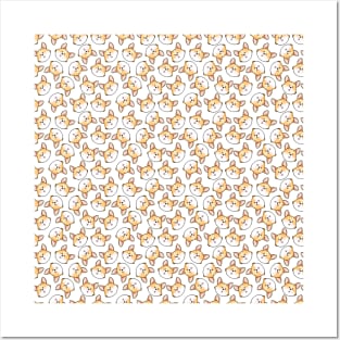 cute corgi pattern Posters and Art